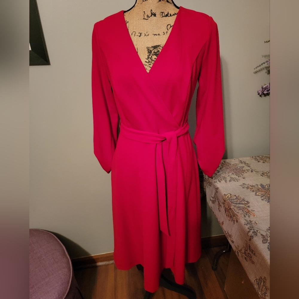 DKNY Red Midi Dress